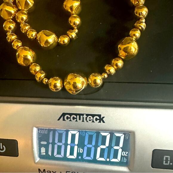 Karla Jordan Gold bead necklace Beaded Retro Vintage Preppy Single Strand - Picture 5 of 10